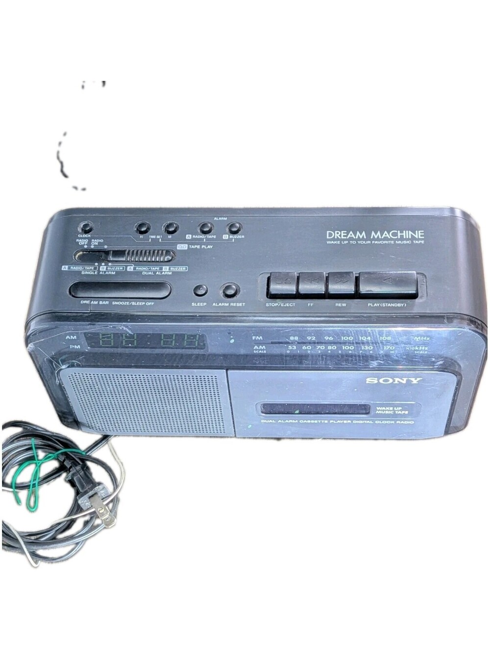 VTG Sony ICF-C610 Dream Machine Dual Alarm Clock Radio Cassette Player TESTED
